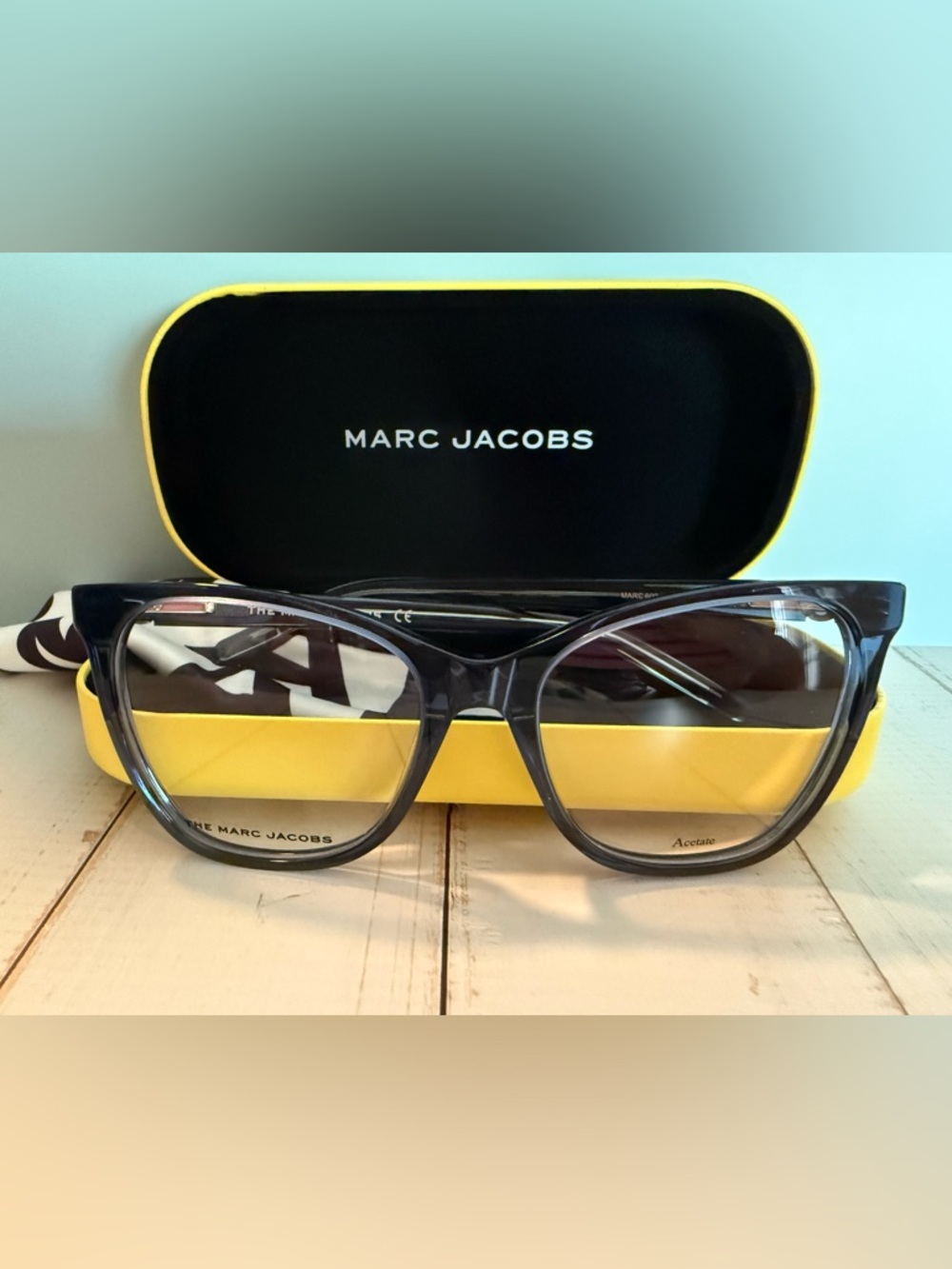Marc Jacobs Blue Gradient Acetate Glasses with Yellow Case - Picture 2 of 5